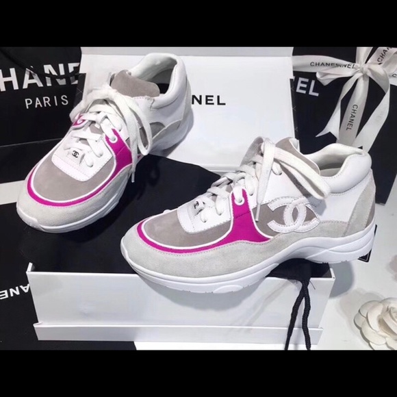 chanel shoes sneakers pink